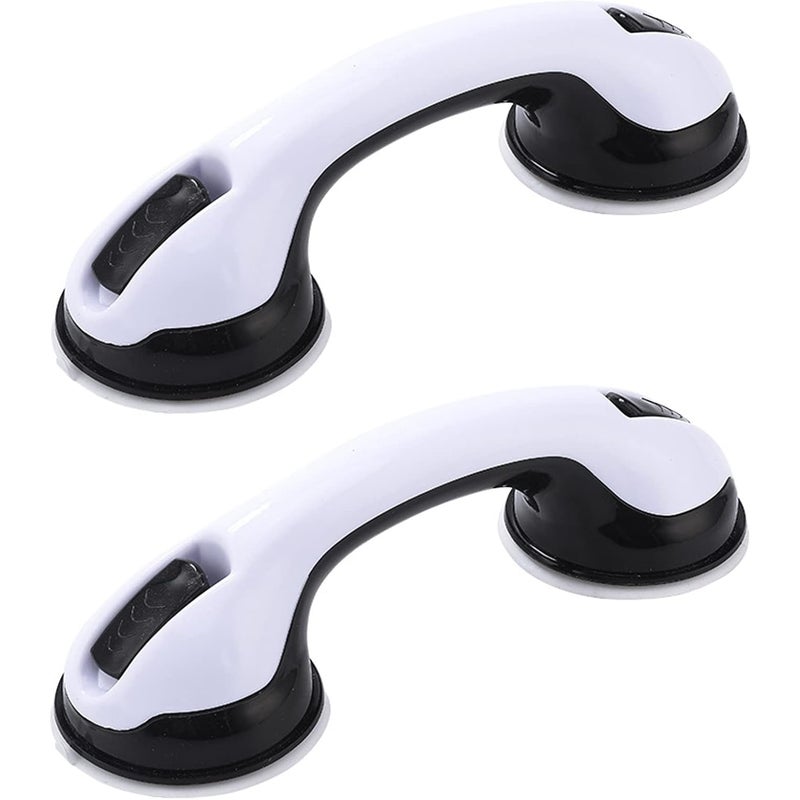 2 uchwyty prysznicowe z przyssawkami, bez wiercenia, do łazienki i toalety (czarne)