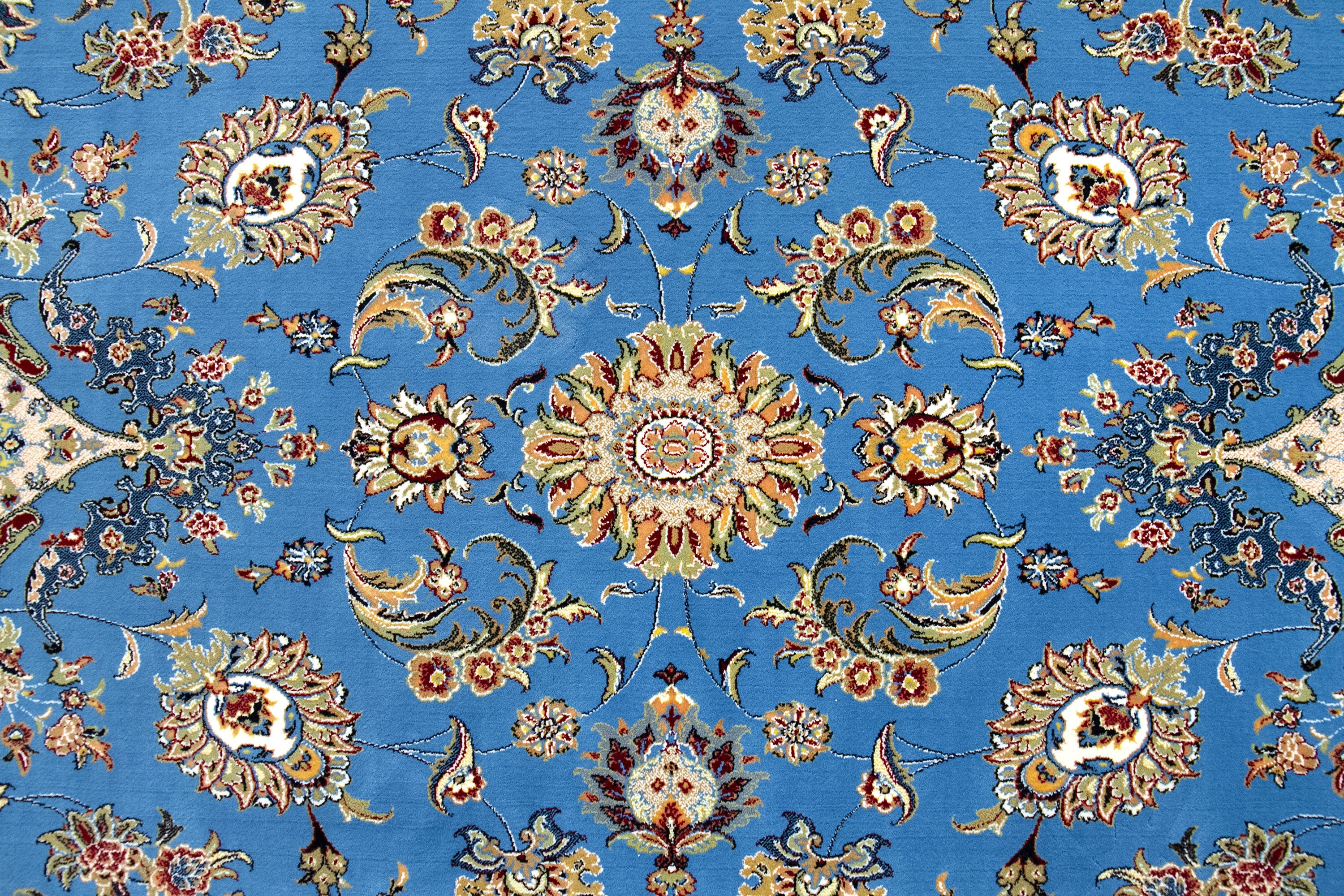 Hamid - Tapis 225x150cm motif floral oriental bleu - 3