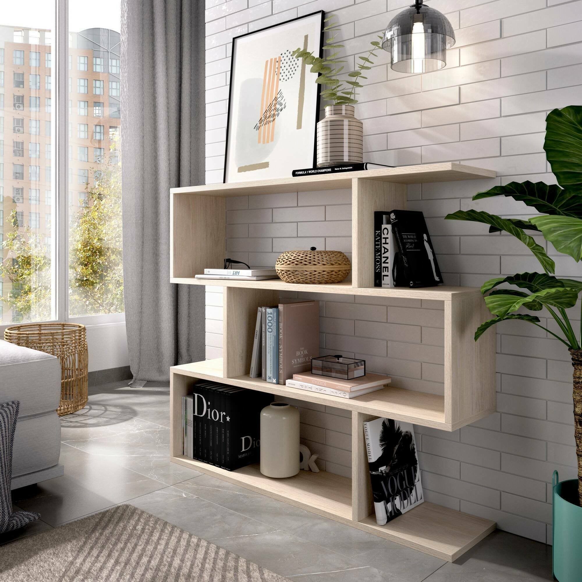 Libreria A Cubi 6/9 Ripiani Moderna - Armadietto Multiuso Bianco Per Camera E Soggiorno - Foto 5