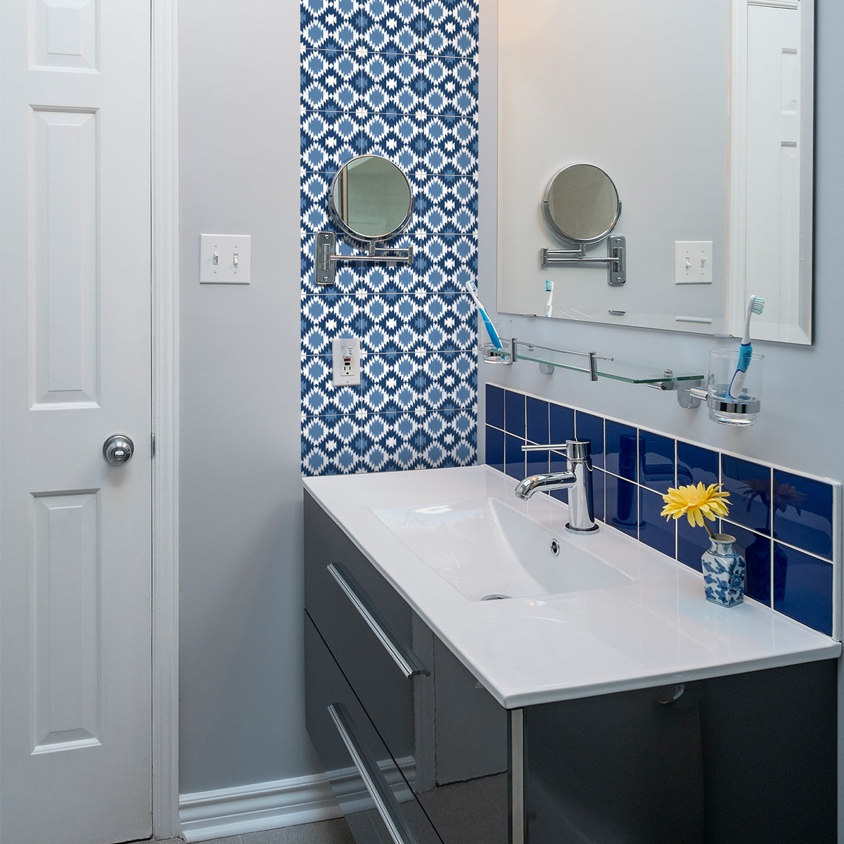 24 adesivi piastrelle di cemento etnico Goma - Sticker adesivo - adesivi murali - 24stickers15x15cm - 3