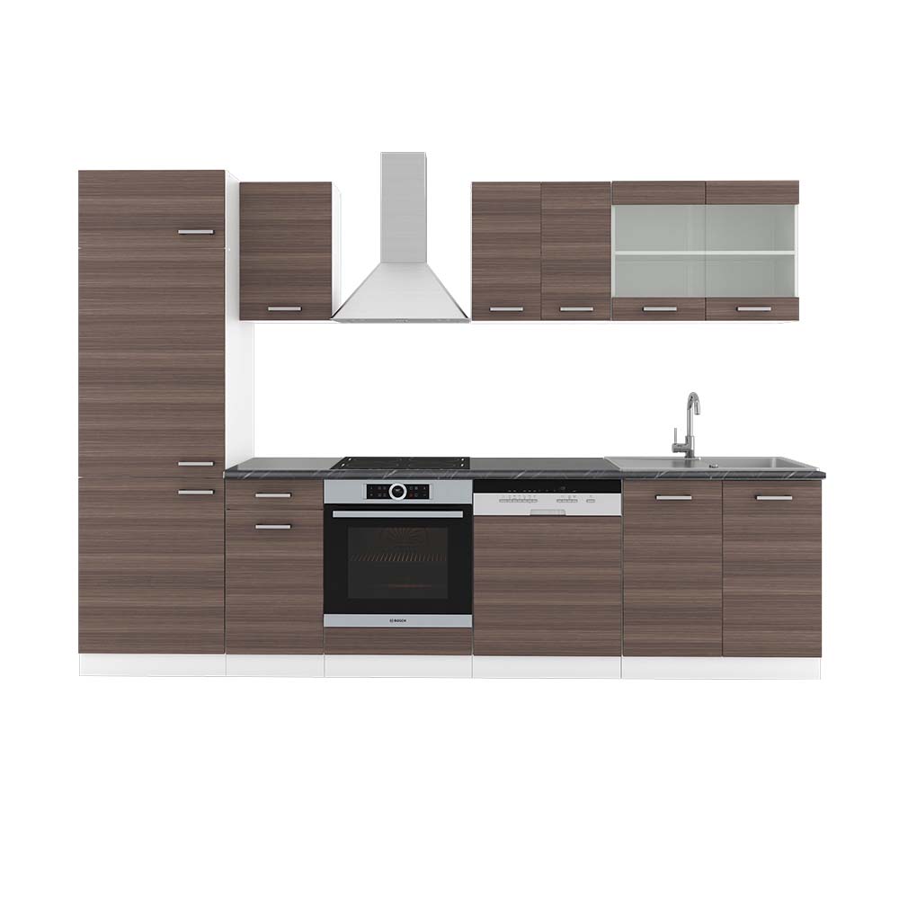 Vicco Aneks kuchenny R-Line, Szlachetny szary/biały, 300 cm , BP Antracyt