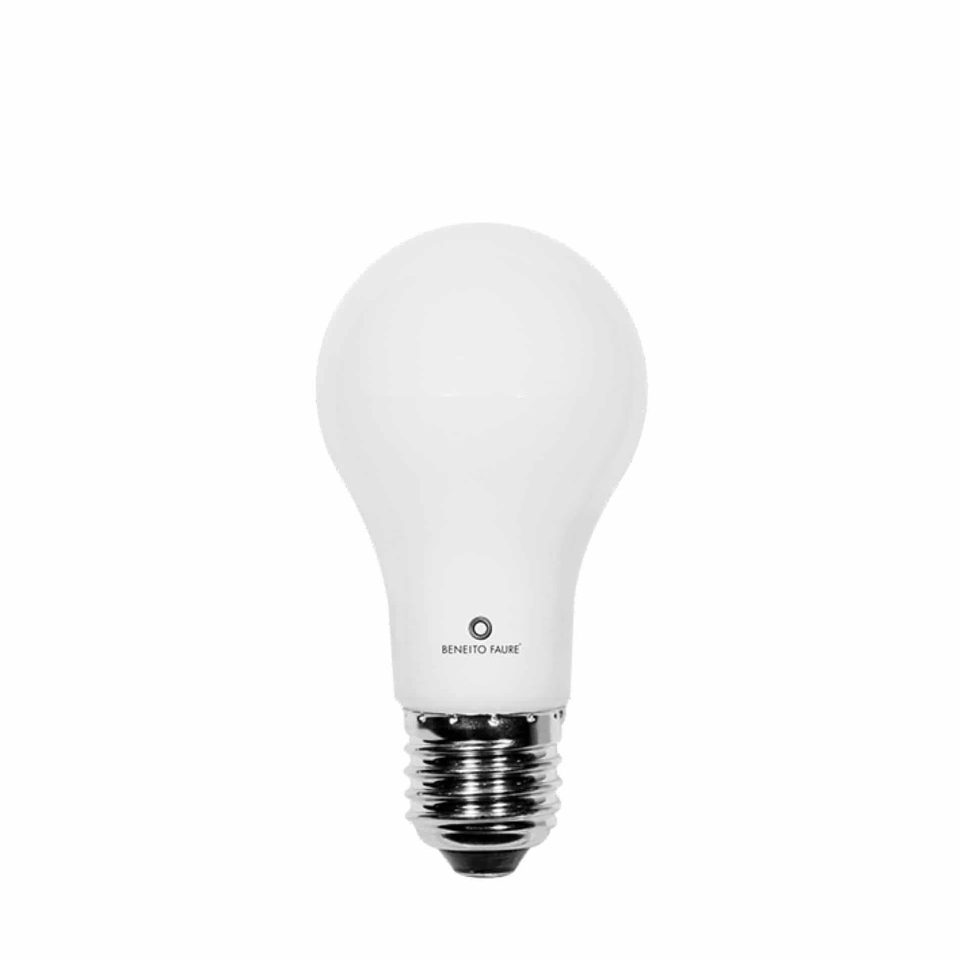 Bec LED standard 6W E27, unghi de fascicul 360°, 3000K, 550lm, reglabil, TRIAC, IP40, lumină albă caldă pentru interior - Beneito & Faure