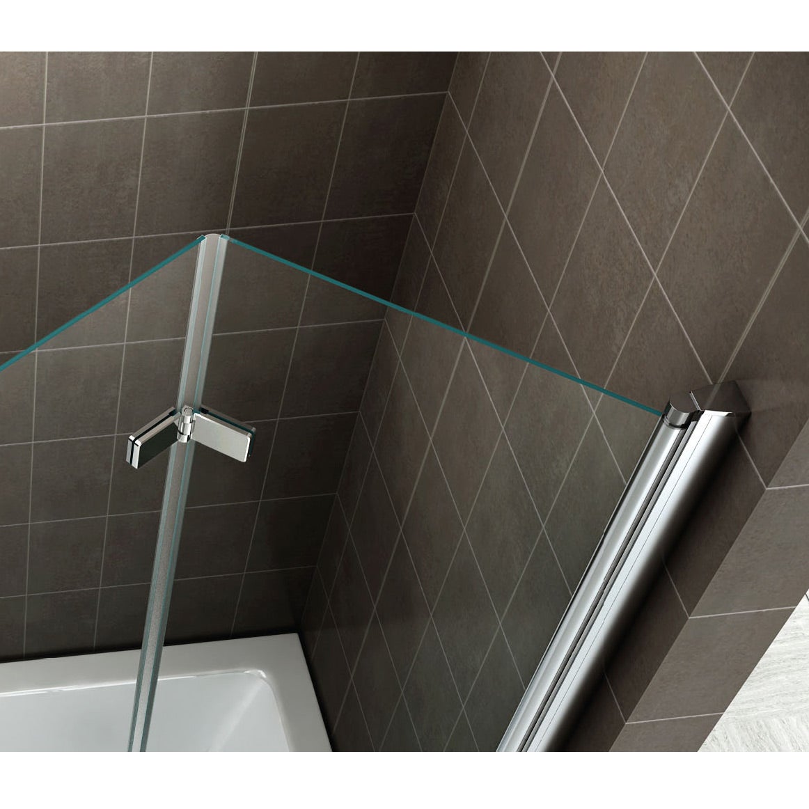 BALY Pare-baignoire 90 x H.140 cm verre pliant et pivotant transparent anticalcaire - 10
