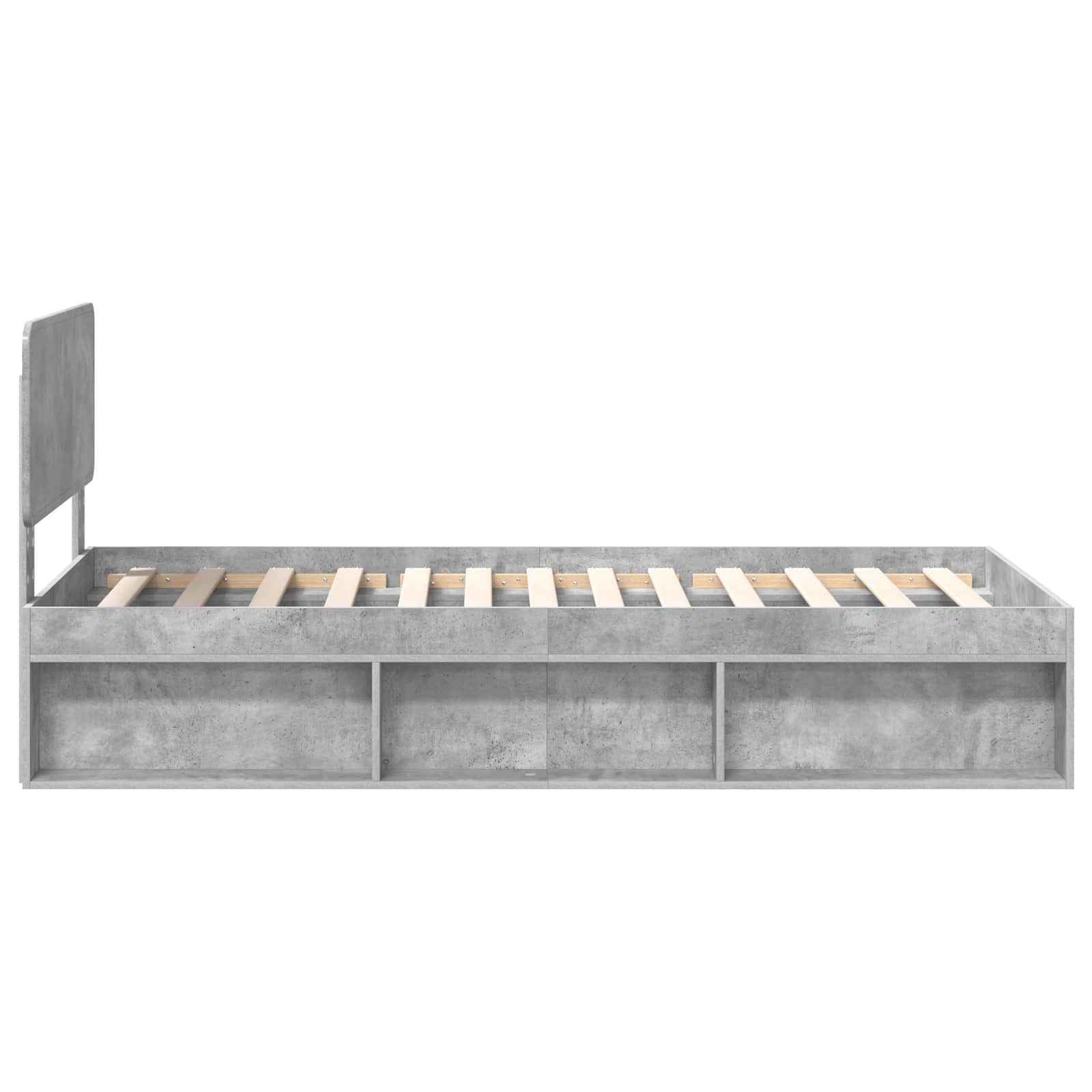 Cadre de lit avec tête de lit gris béton 75 x 190 cm pin massif - 8