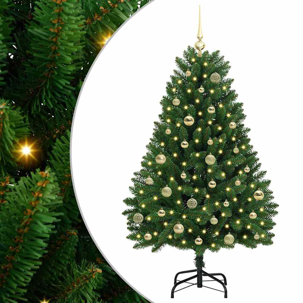 Sztuczna choinka Ze LED Lights Zielony 150 cm PVC i Metal