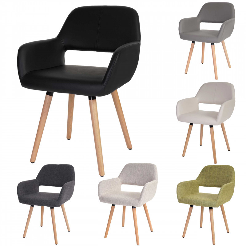 Krzesło do jadalni HWC-A50 II, krzesło kuchenne, design retro 50s ~ imitacja skóry, imitacja zamszu, ciemne nogi