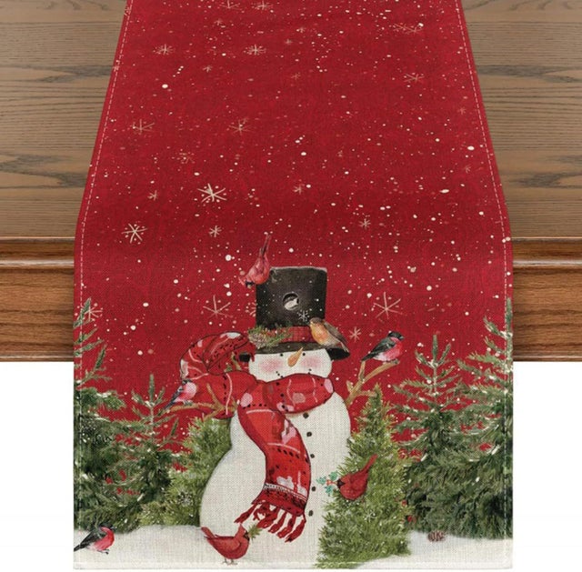 Caminho de Mesa de Natal - | Decoração de mesa, caminho de mesa, decoração de Natal, jogo americano com estampa natalina, estilo 8, 33*275 cm.