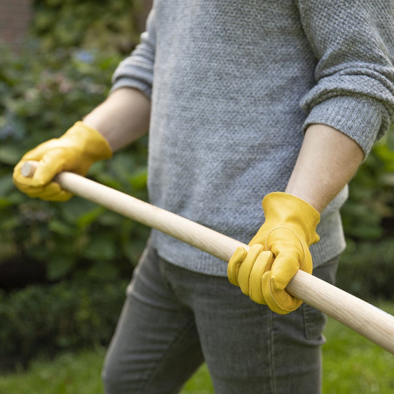 Gants de jardin en cuir- Taille M - Jaune - l 12,8 x L 23,4 cm - 6