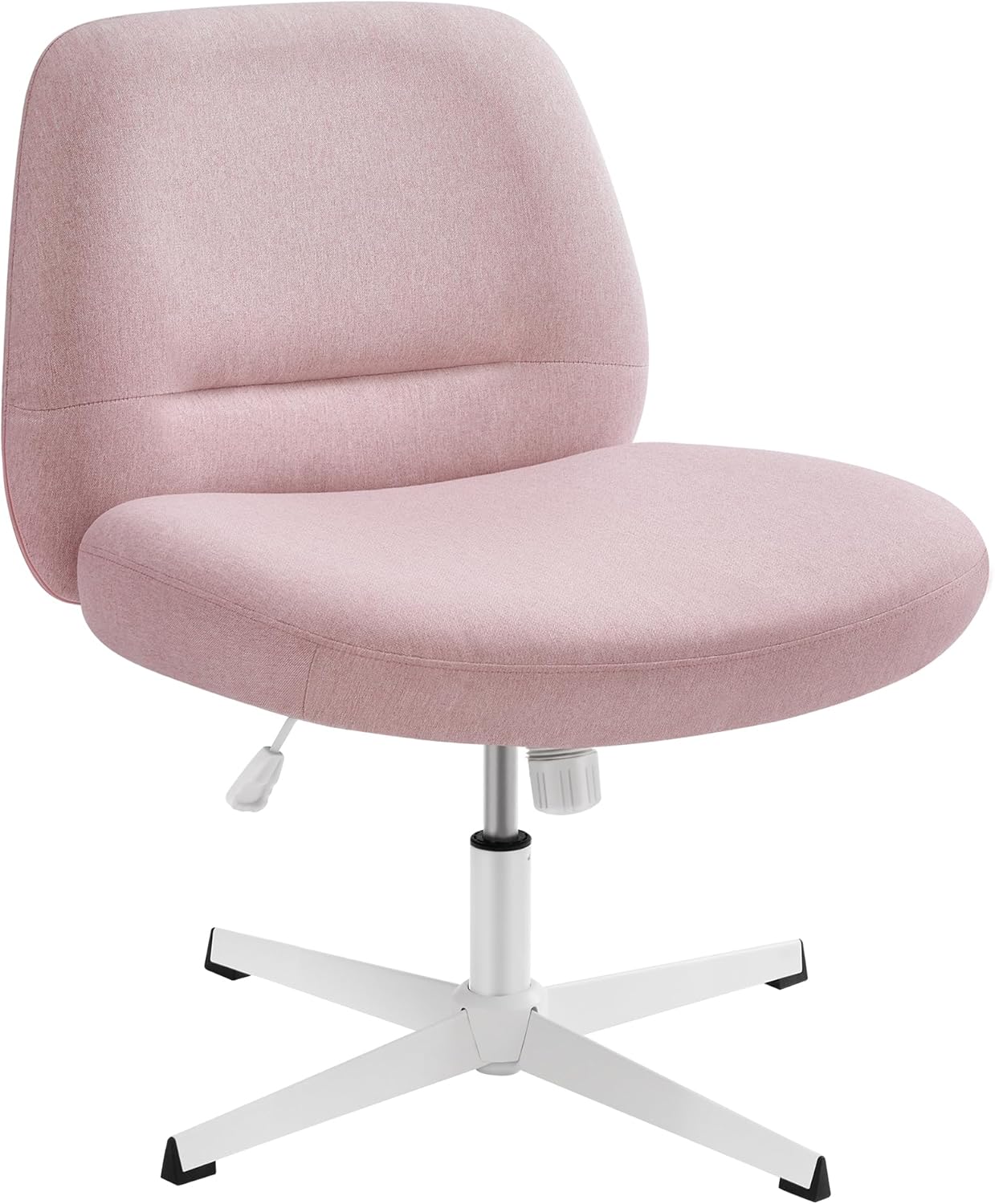 Sedia da ufficio girevole in velluto a coste rosa antico con base cromata - Jenner