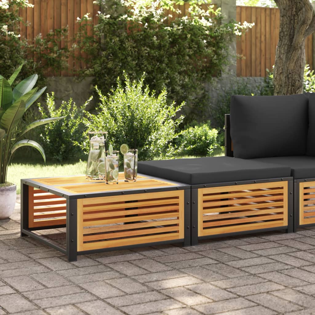 Tabourets De Jardin VidaXL 2 Pcs - Acacia Massif Avec Coussins Crème