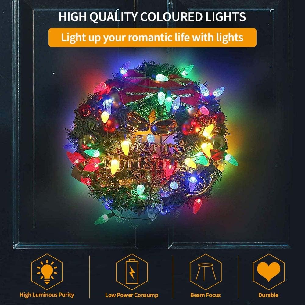 Cadena De Luces Para árbol De Navidad - 50 LED - Perfecta Para Decoraciones De Bodas Y Fiestas De Año Nuevo - Plateada, Luz Cálida De 5 M. | Leroy Merlin