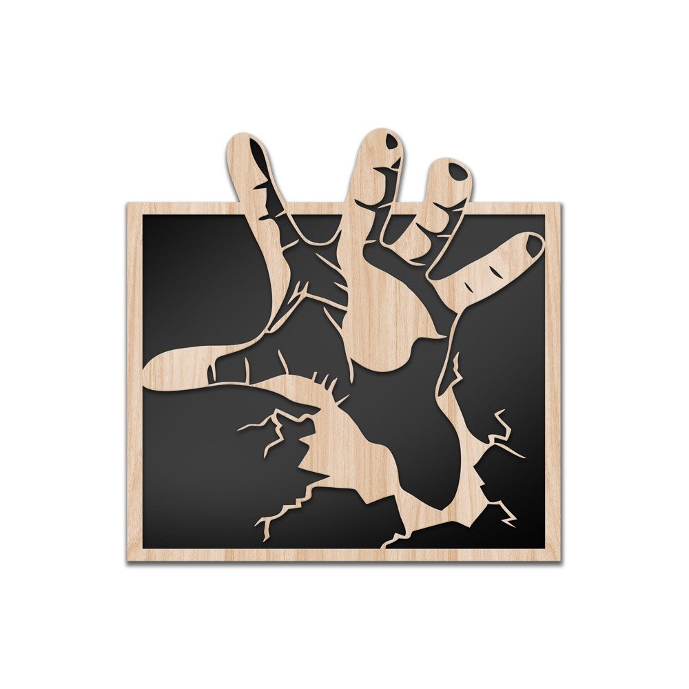 Ręcznie wycinany laserowo obraz meblowy z drewna kompozytowego i PVC 60x60 cm