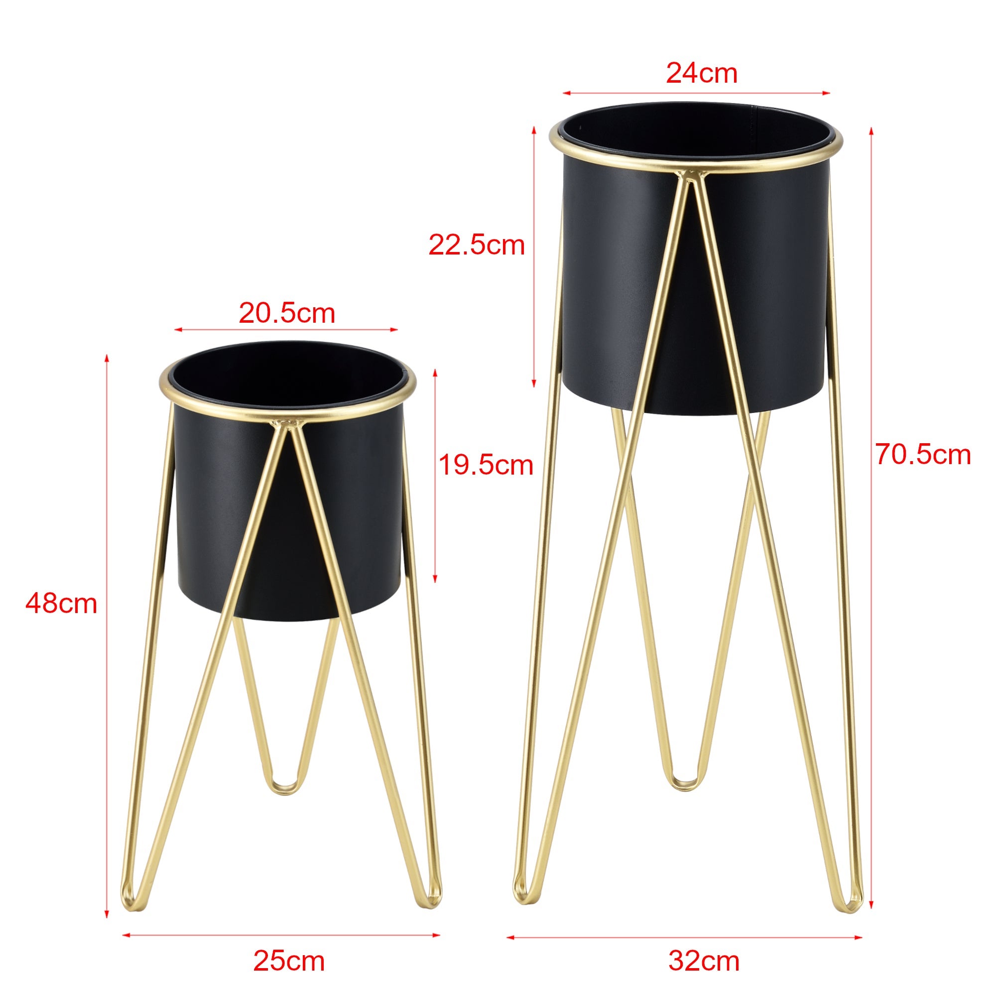 LOT DE 2 SUPPORTS DE PLANTES SET POTS DE FLEUR LOT CACHE-POT ENSEMBLE