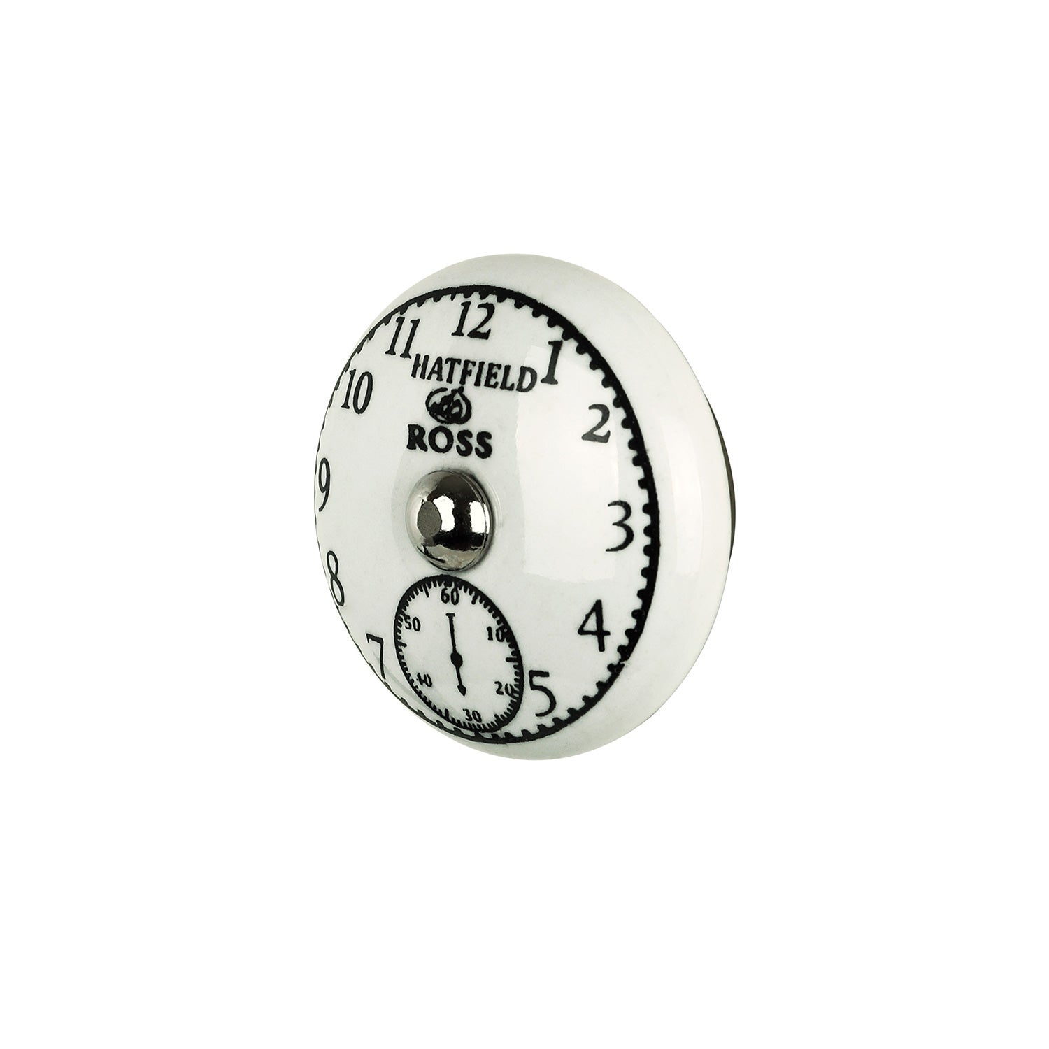 Bouton de meuble CLOCK, Porcelaine blanc Ø35 mm - 3