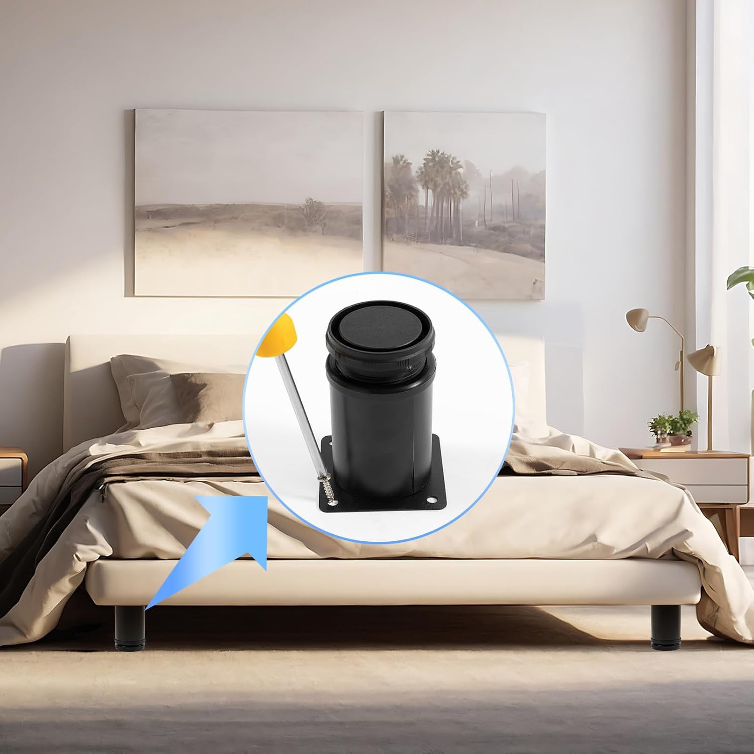 Lot de 4 pieds de meuble, pieds de meuble réglables, pieds de meuble universels de 60 mm, adaptés aux pieds de canapé, pieds de lit, pieds d'armoire - 4