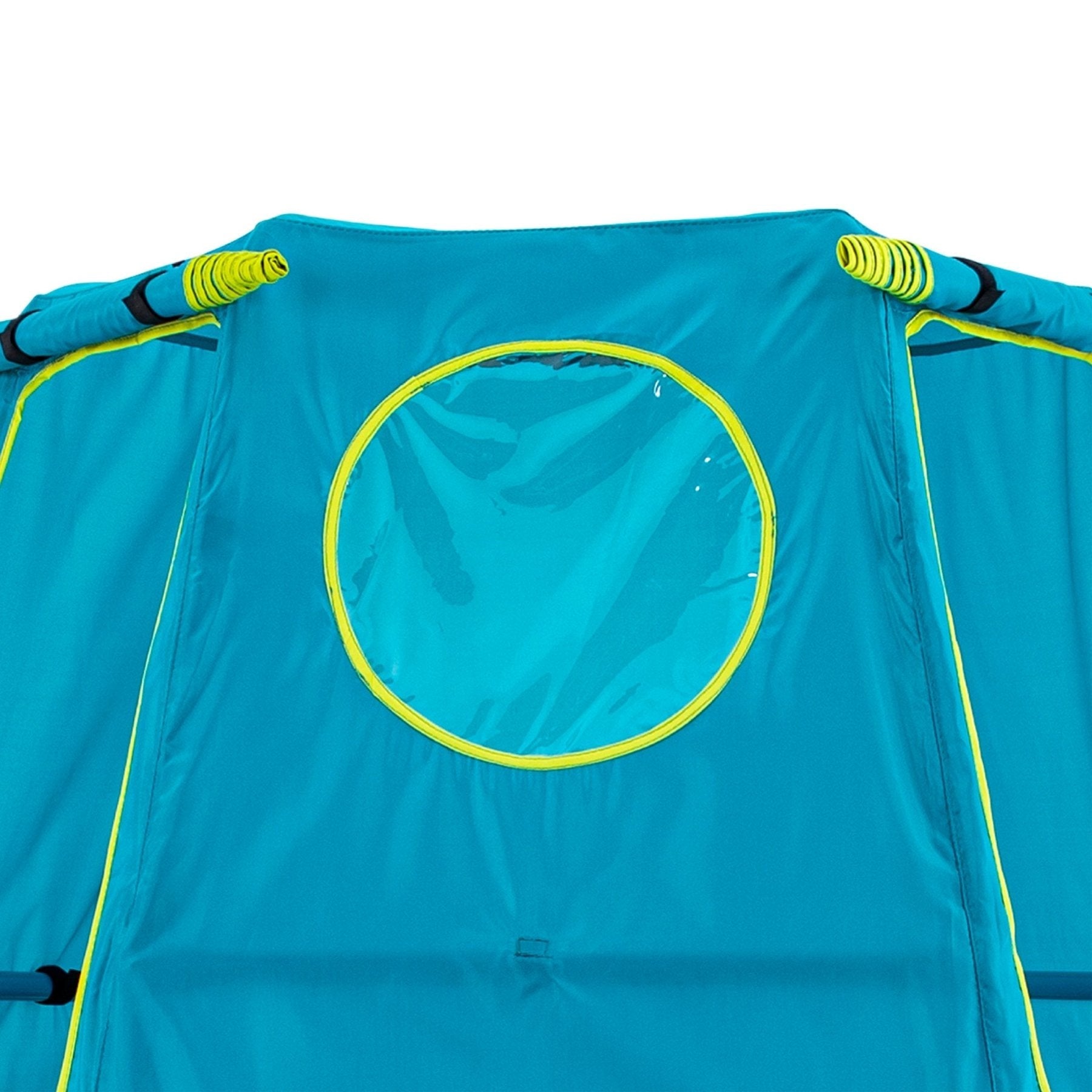 Aire de jeux métal EXPLORER TOUR bleu - tapis explorer - hublot - pont de singe - kit d'ancrage h201 cm - 7