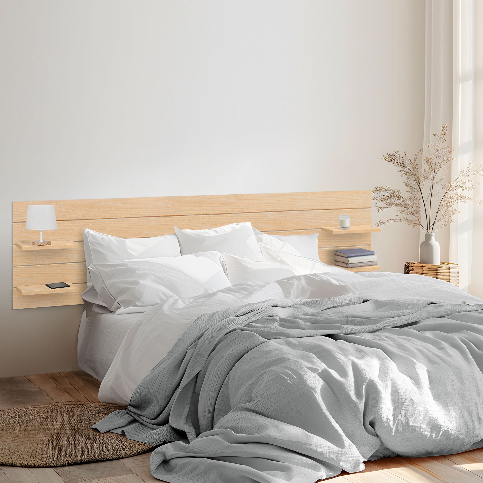 Yaheetech Struttura Letto Con Testiera Imbottita Supporto Di Doghe In Legno Testiera Quadrata Altezza Regolabile Moderno 81461985