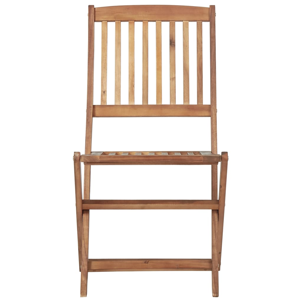 Lot de 2 Chaise de jardin pliable avec coussin en Bois Marron - 4