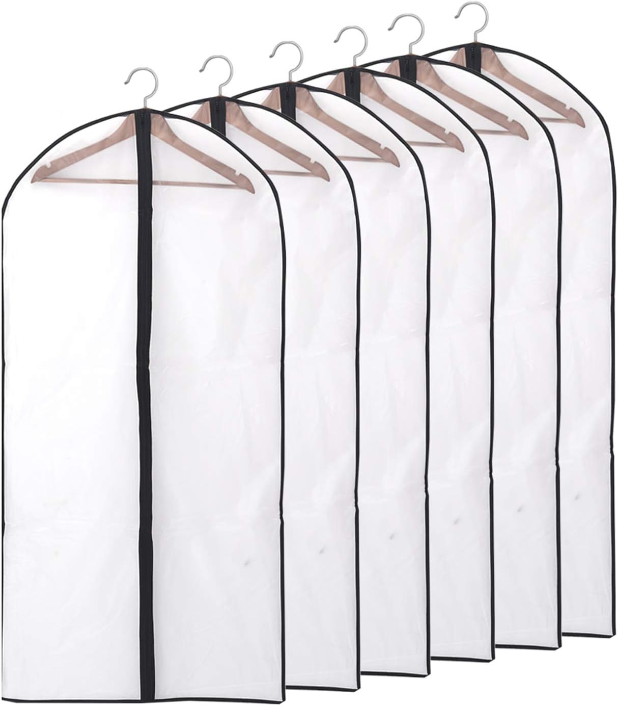 Przezroczyste pokrowce na ubrania z zamkiem błyskawicznym, pyłoszczelne, odporne na plamy i wodoodporne, idealne na koszule, garnitury i kurtki. Opak