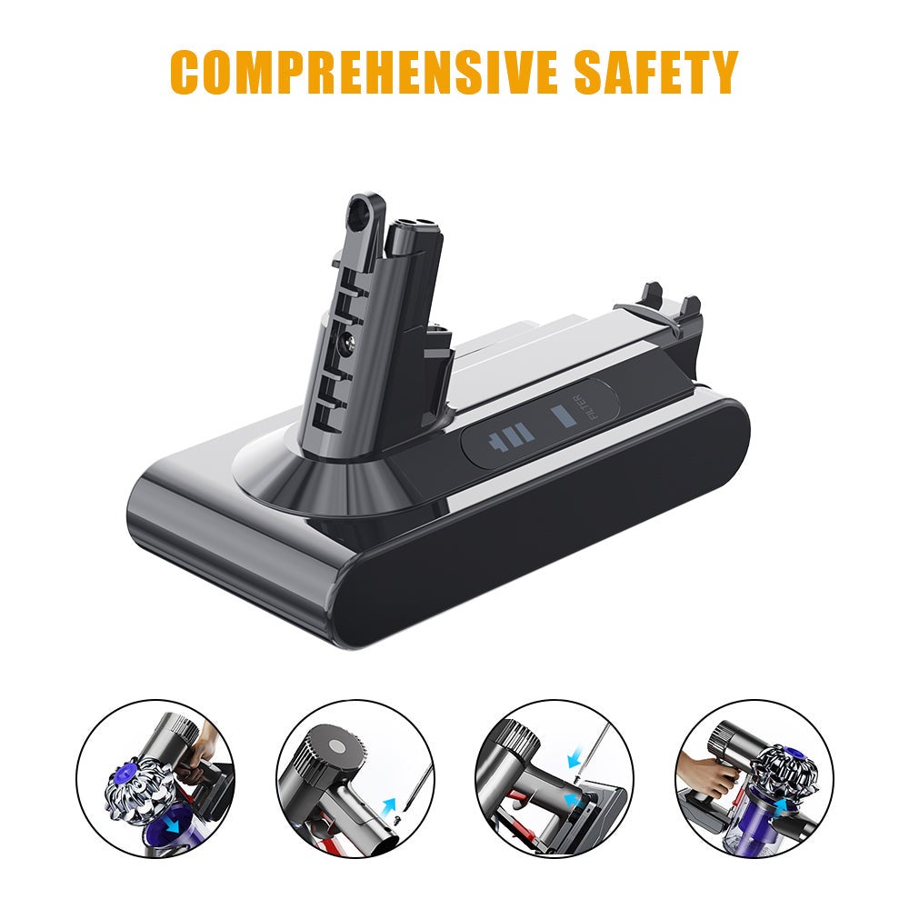 STANEW Batterie pour Dyson Aspirateurs V10 SV12, 3900mAh - 6