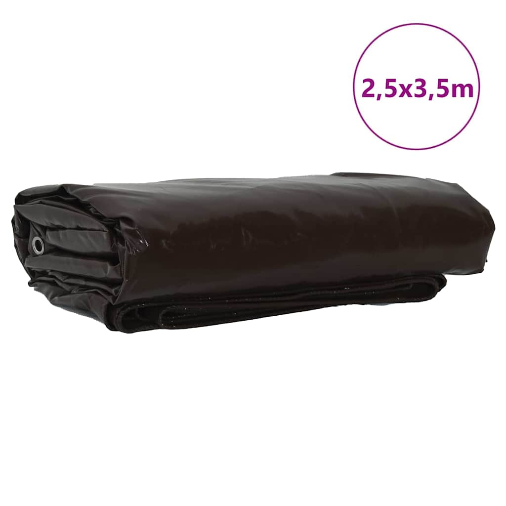 Lona 650g / m² marrón 2,5 x 3,5 m lona con recubrimiento de pvc