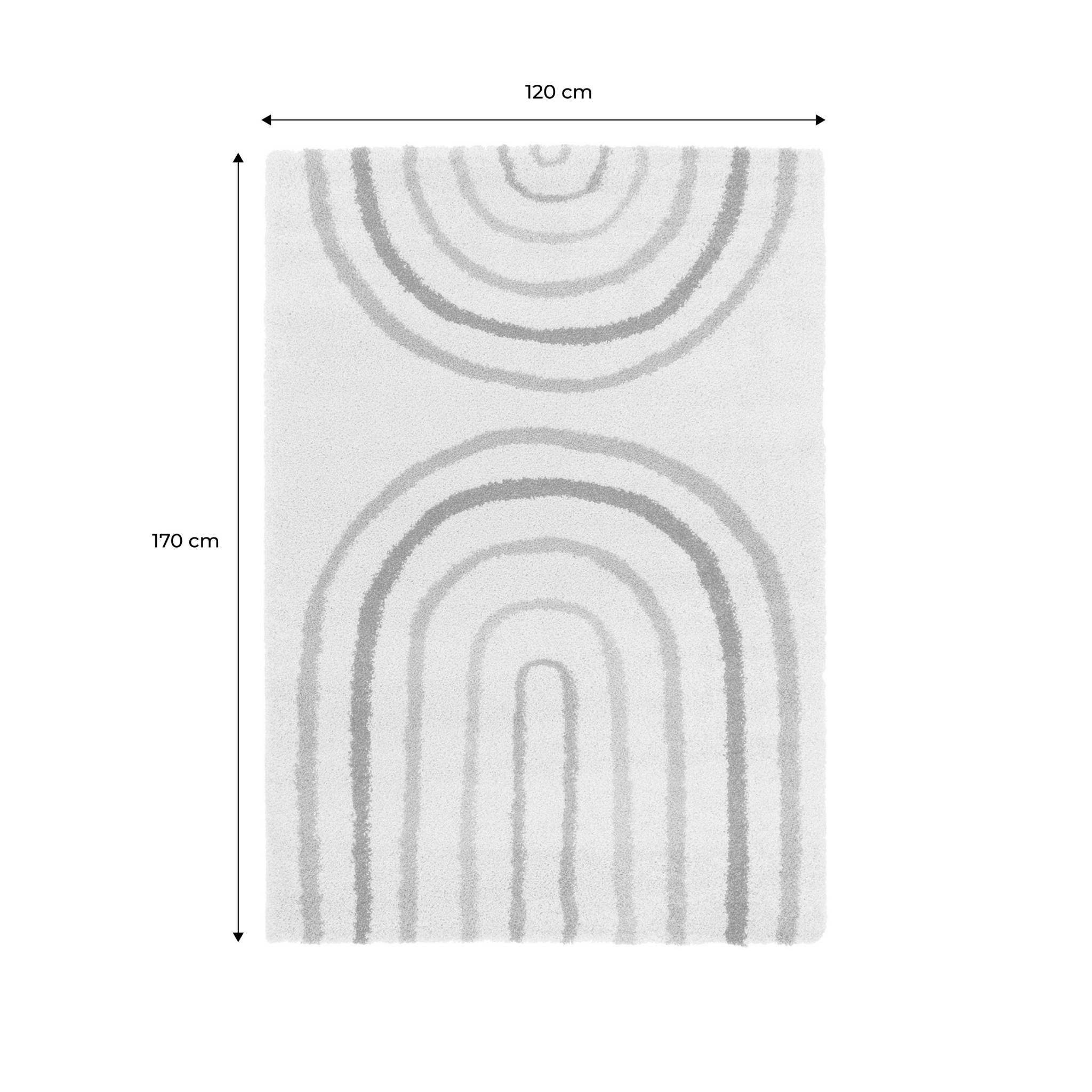 Tapis enfant arc-en-ciel 120x170cm. tapis intérieur crème et multicolore. poils longs shaggy DAKOTA - 5