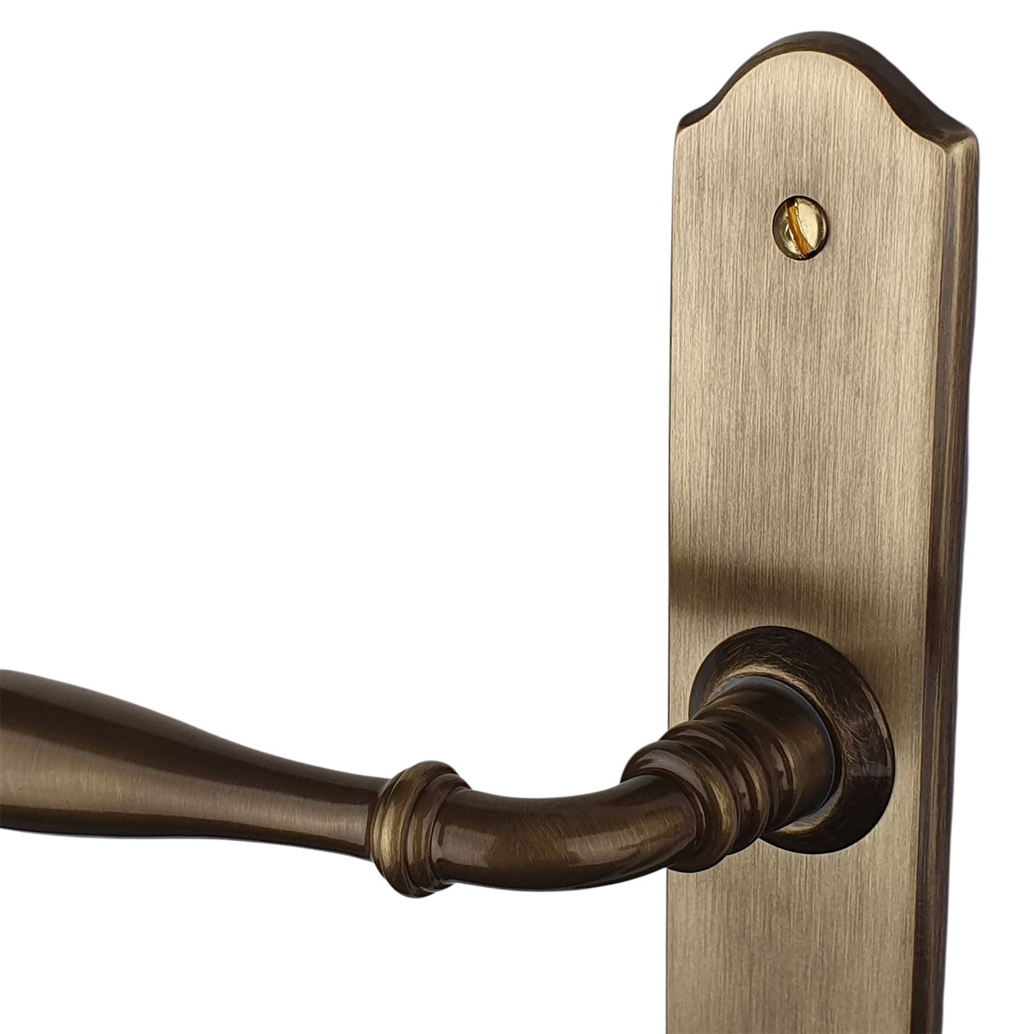 2 poignées de porte DURANCE entrée de clé, Laiton patiné entraxe 195 mm, chambre - 8