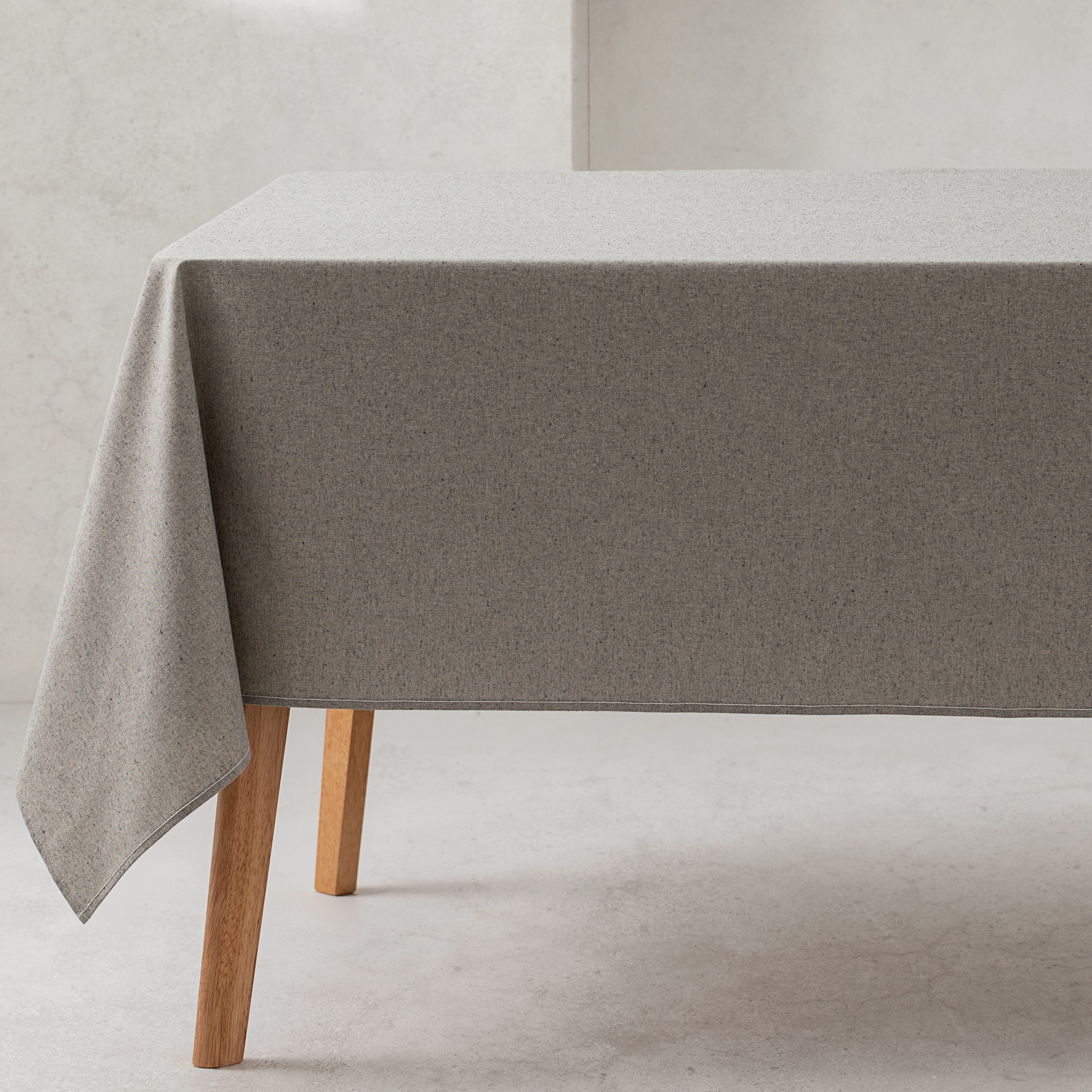 Mantel liso tela algodón orgánico rectangular color gris oscuro 140x240 ...