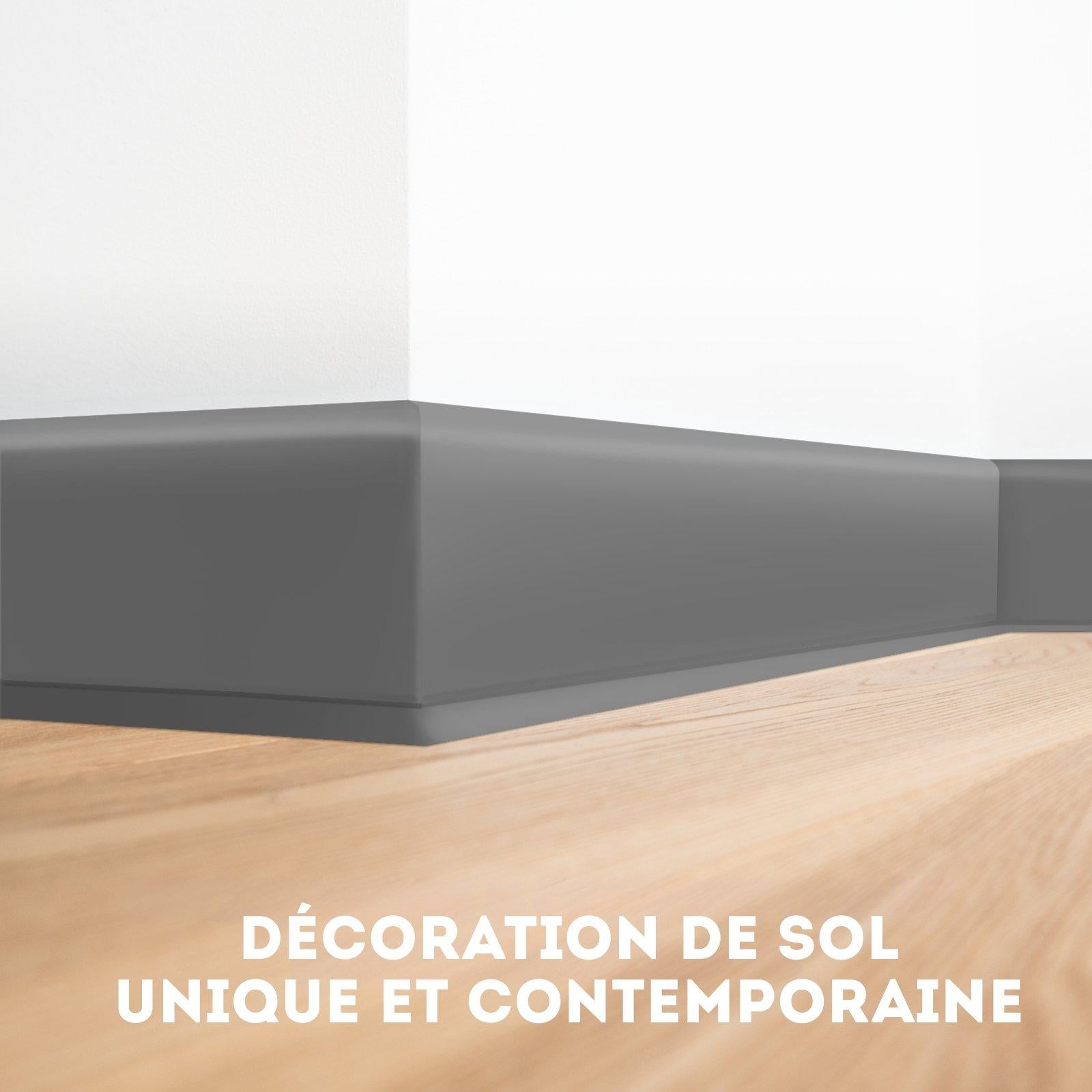 Plinthe auto-adhésive, 50 x 15 mm, Gris, L = 10 m, Plinthe de cuisine, Plinthe PVC flexible - 2