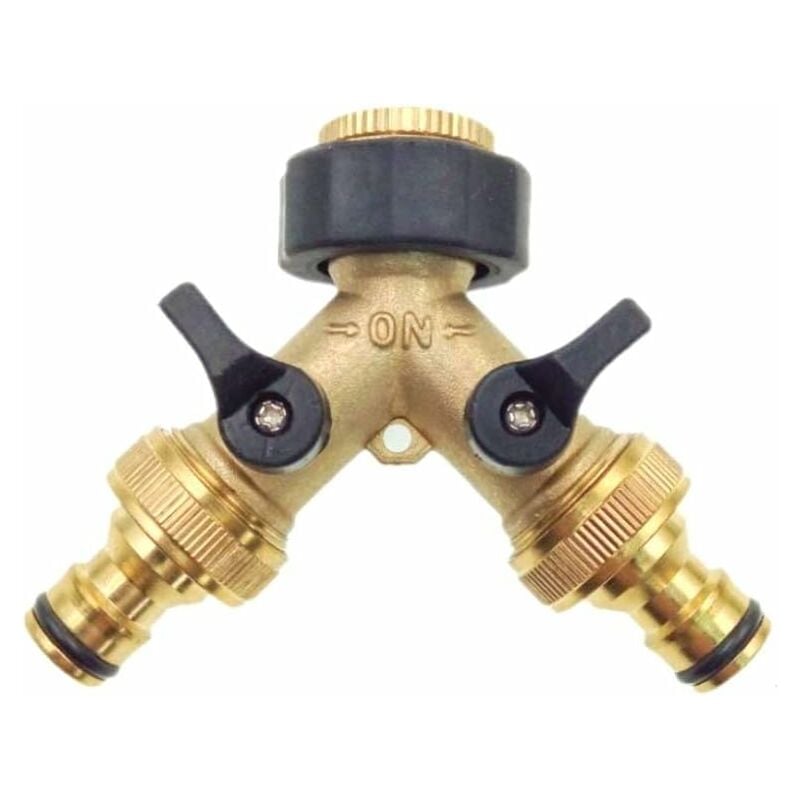 Mosiężny adapter do kranu dwudrożnego, podwójny adapter do kranu ogrodowego z indywidualnymi zaworami włączającymi/wyłączającymi do domu, kuchni, ogro