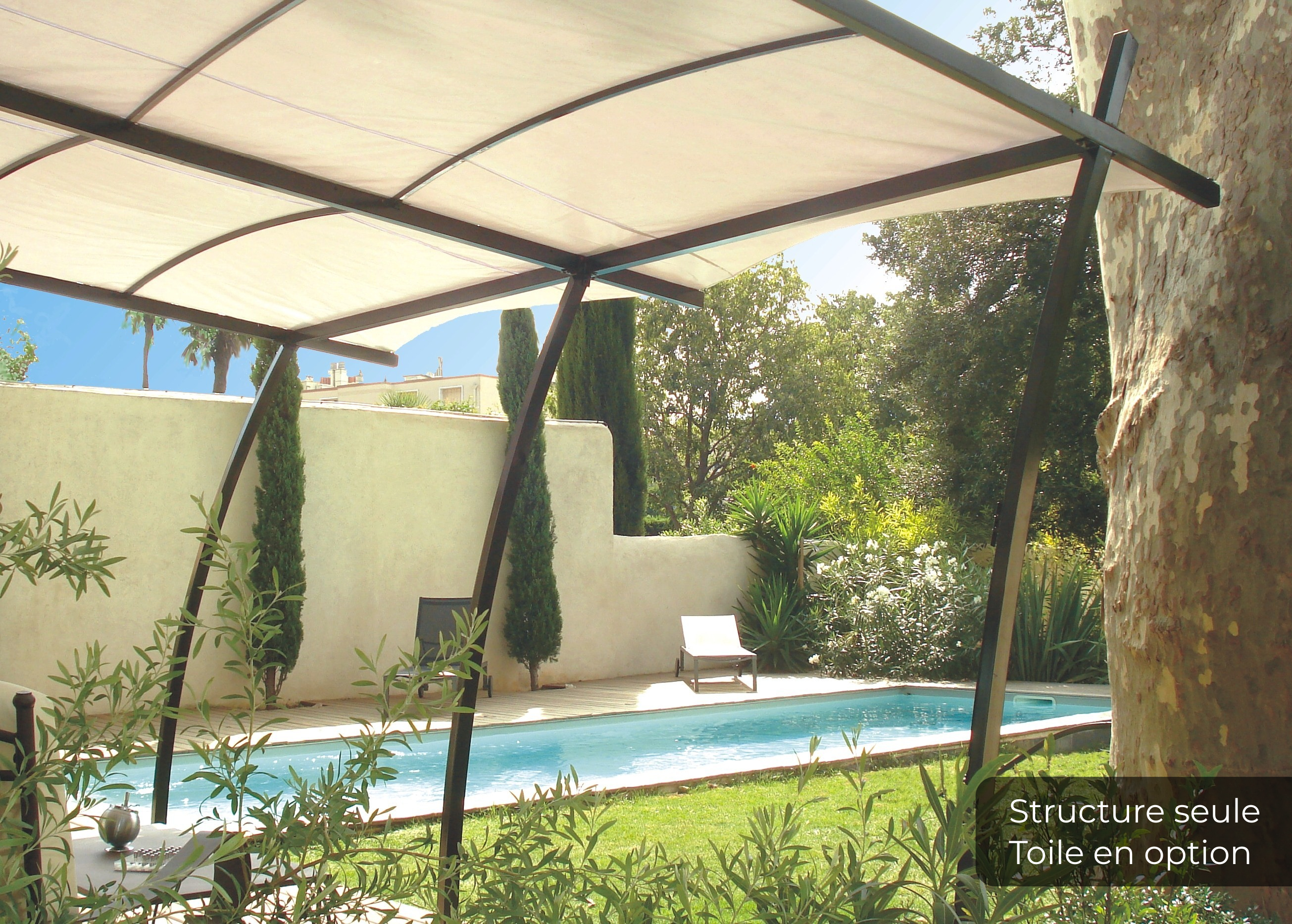 Pergola adossée Anthracite en Acier 14 m² - 3