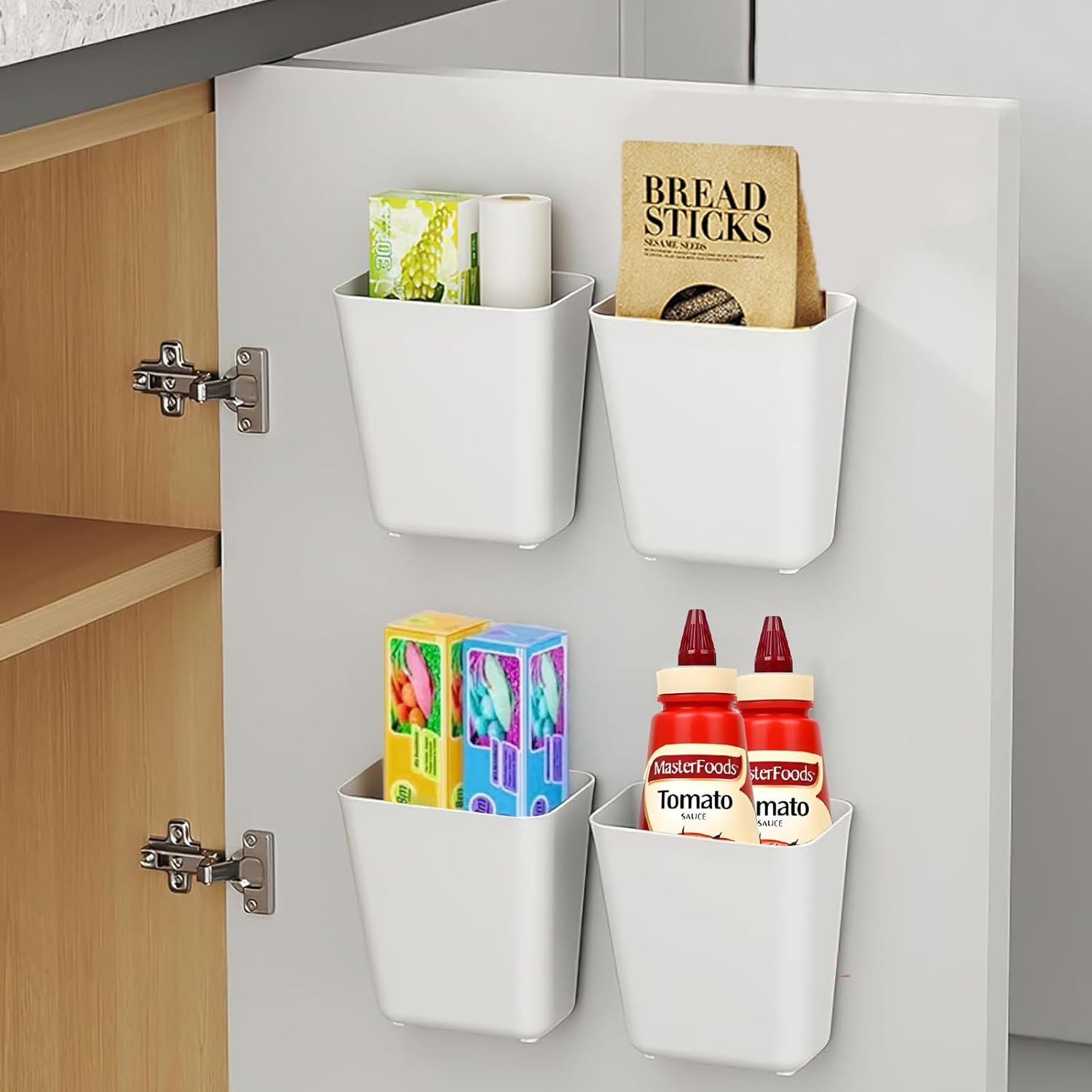 4-częściowe pudełka do przechowywania na drzwiach szafek kuchennych