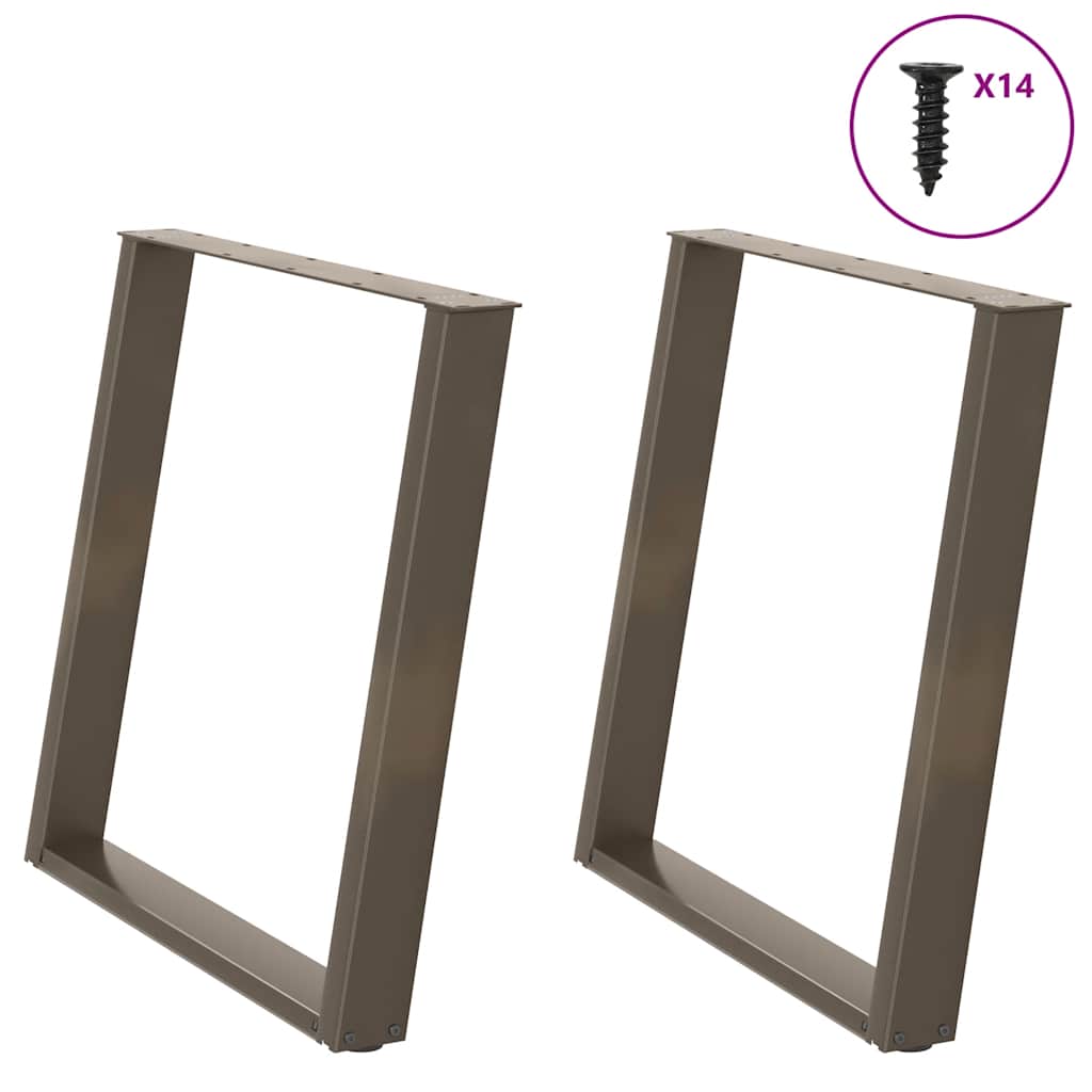 Nogi do stołu jadalnego w kształcie litery U 2 szt. Naturalna stal 70x(72-73) cm Stal vidaXL
