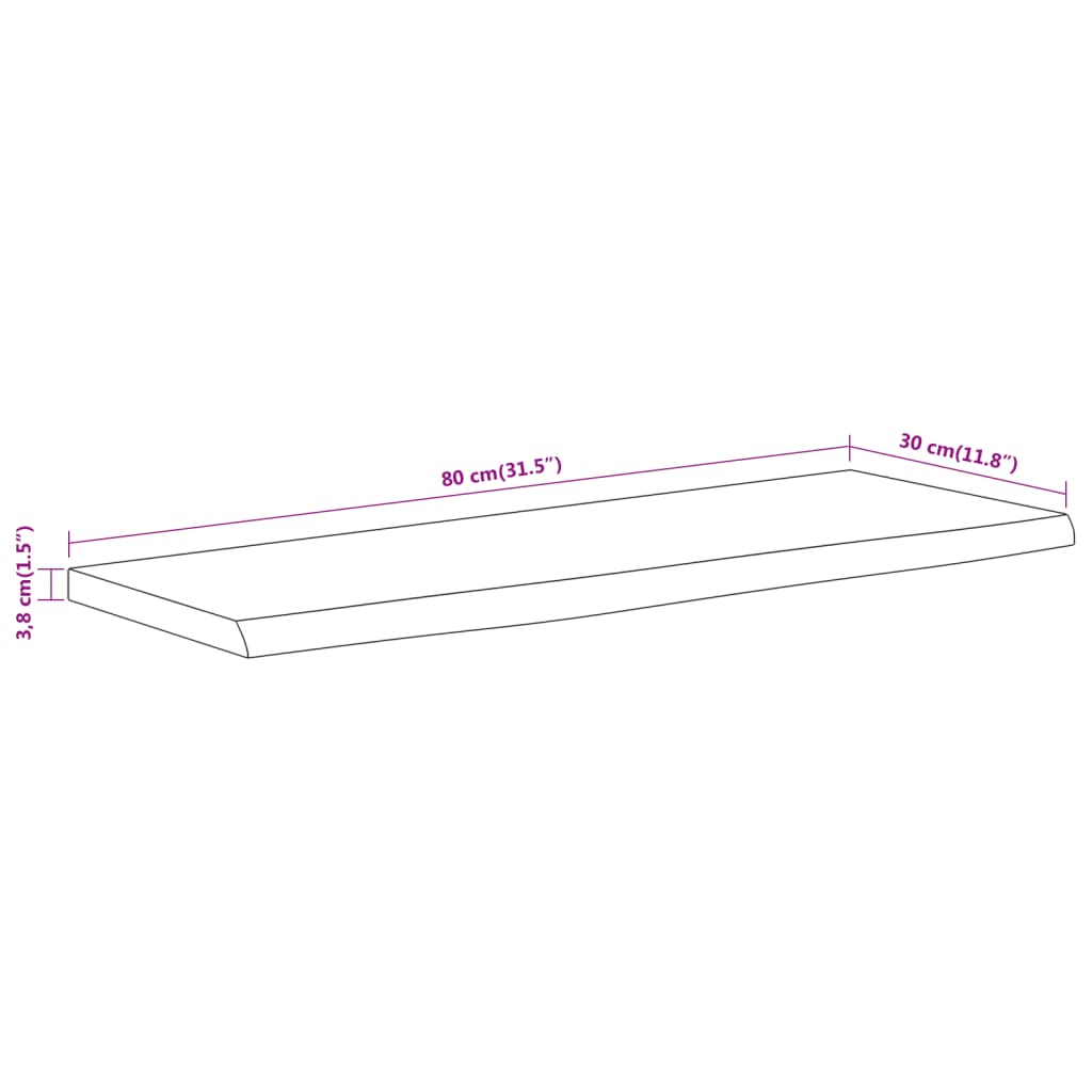 Étagère murale | Étagère flottante | Étagère suspendue rectangulaire massif acacia bordure assortie CFW602823 - 8