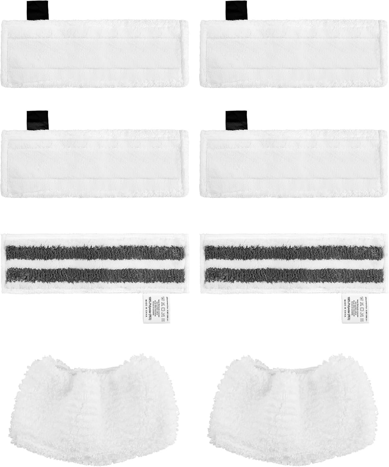 Kit De 12 Chiffons Microfibre Pour Nettoyeur Vapeur Kärcher - 6 Pour Le Sol + 6 Pour La Buse à Main, Compatible SC1/2/3/4/5, Système EasyFix