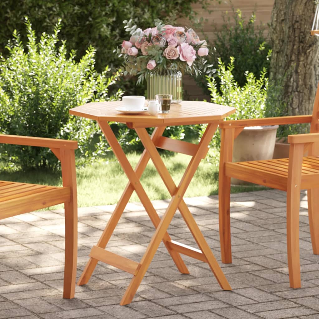 Table pliable de jardin Ø70x75 bois d'acacia massif - 2