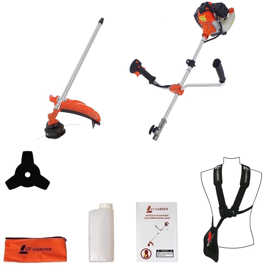 Débroussailleuse thermique 52 cm3 - 3 CV - GT GARDEN - 8