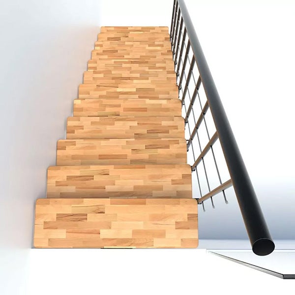 Escalier droit 13 marches - Hauteur à franchir 2.78 à 3.36m - Noir et bois - COMFO80/I/NB-13 - 6