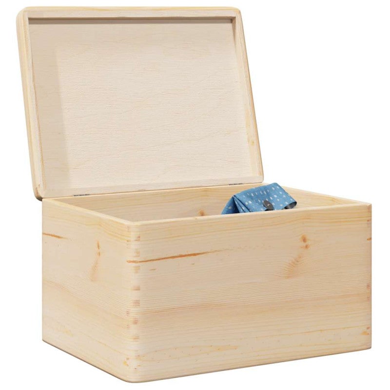 VidaXL Caja de madera con tapa y asas madera maciza pino 40x30x23 cm VidaXL Caja de madera con tapa y asas madera maciza pino 40x30x23 cm