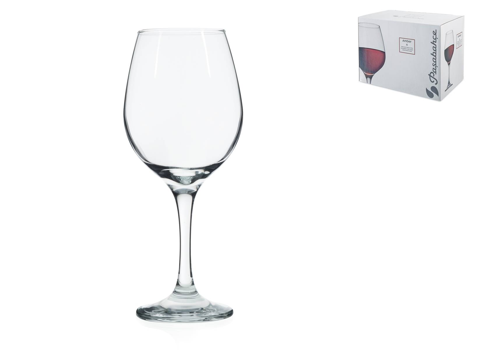 Pasabahce set 6 calici imperial in vetro rosso cl 25