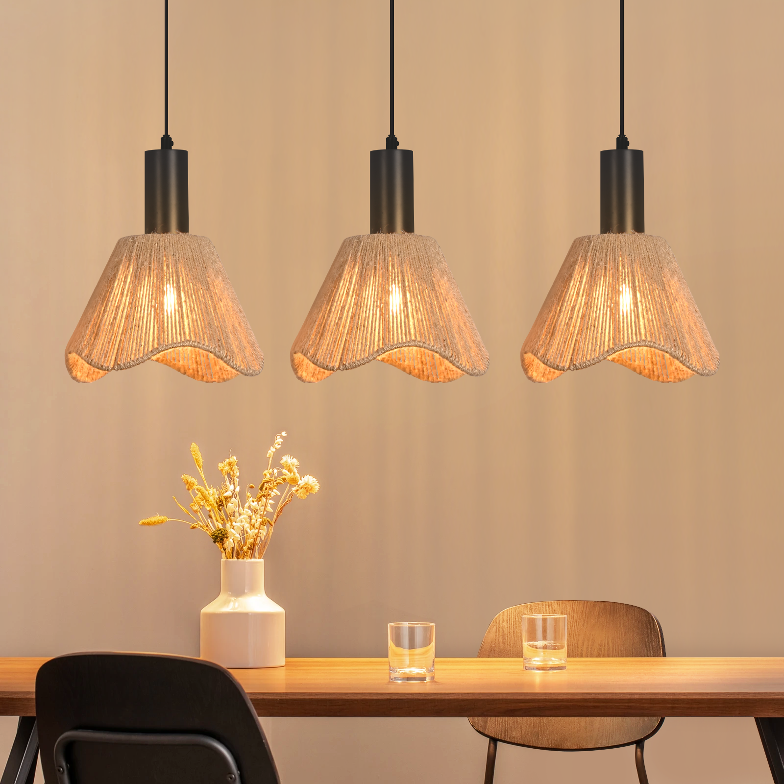 ZMH Lampa wisząca E27 w kolorze czarnym, vintage, do kuchni/sypialni (żarówka nie jest dołączona)