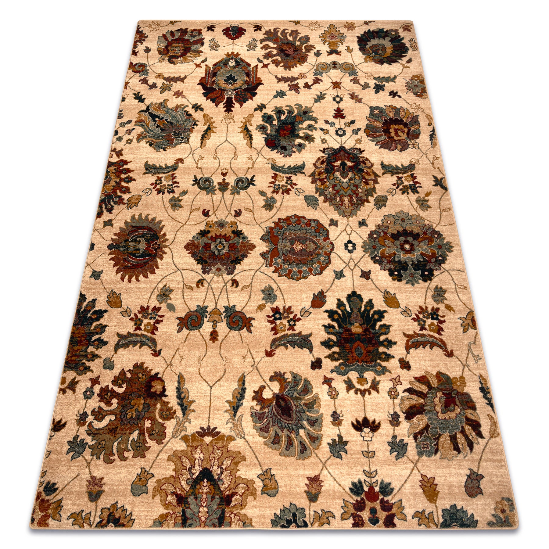 Dywan wełniany OMEGA LATICA Kwiaty krem 200x300 cm