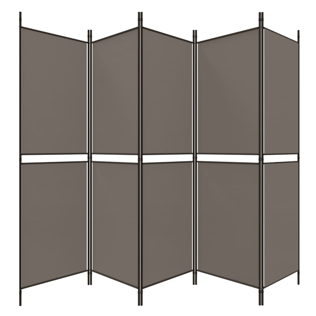 Cloison de séparation 5 panneaux en tissu gris anthracite 250x200 cm - COMFORTXL - 5