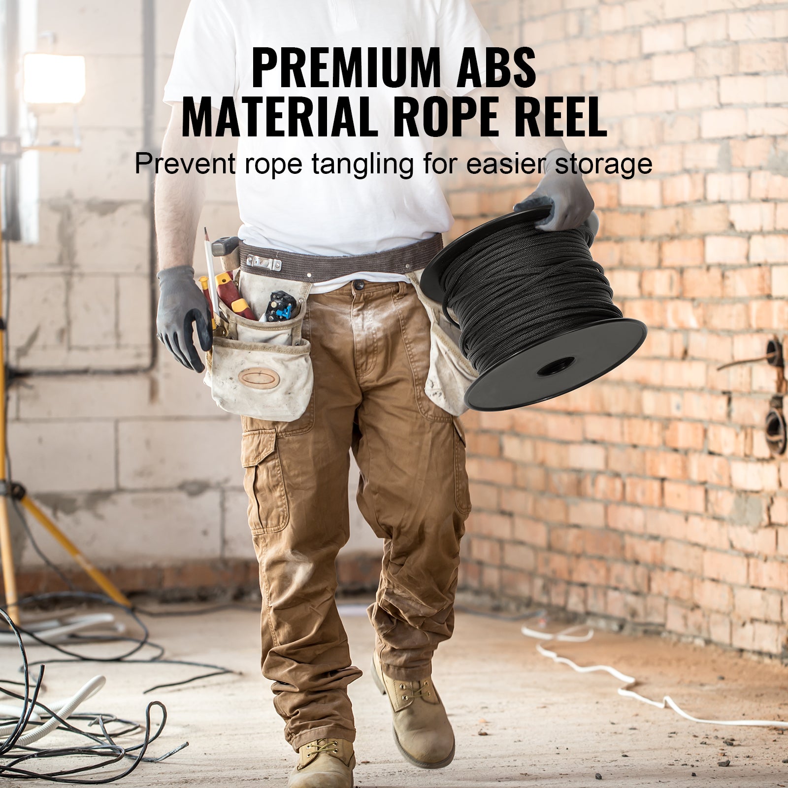 Corde en nylon tressé,VEVOR 5mm x 304,8 m,corde d'escalade en plein air,32 brins,résistance à la rupture de 3,20 kN,corde de gréement d'arboriste - 6