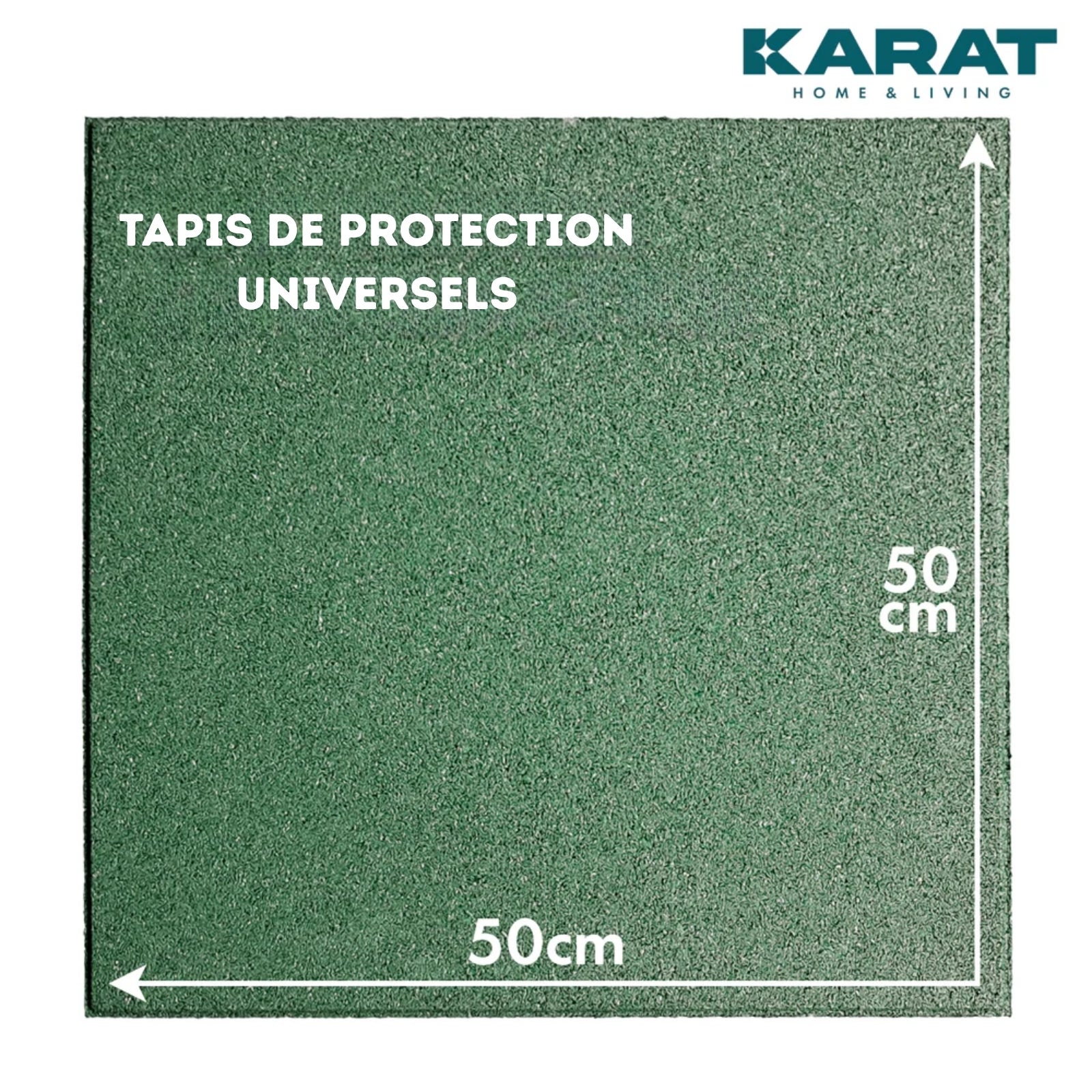 x 1 Dalle de protection Surface amortissante 50 x 50 cm, Ep : 25 mm, Vert - 4