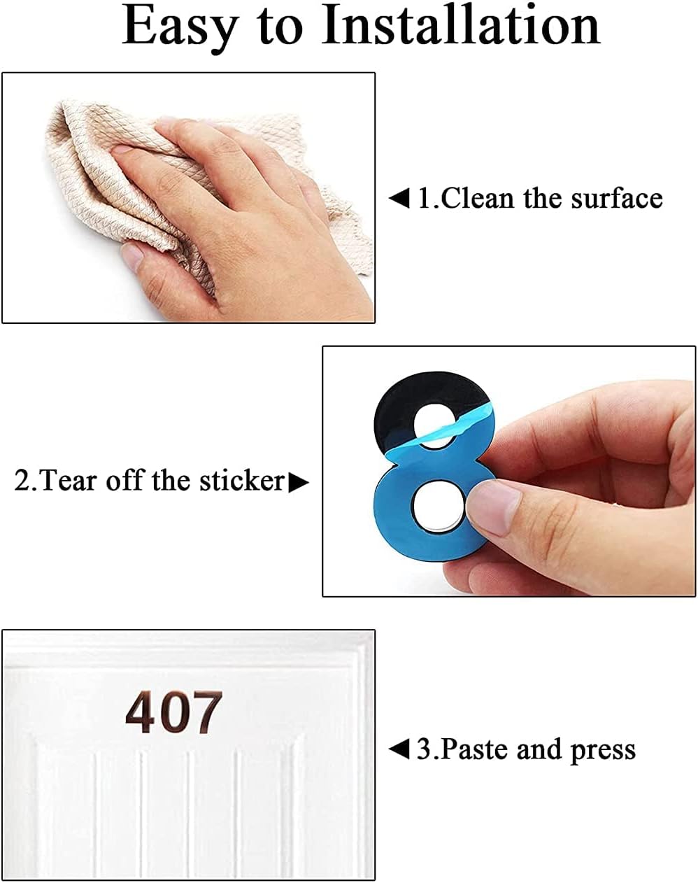 (N. 5) Numeri postali adesivi 3D da 10 cm per casa e appartamento - 3