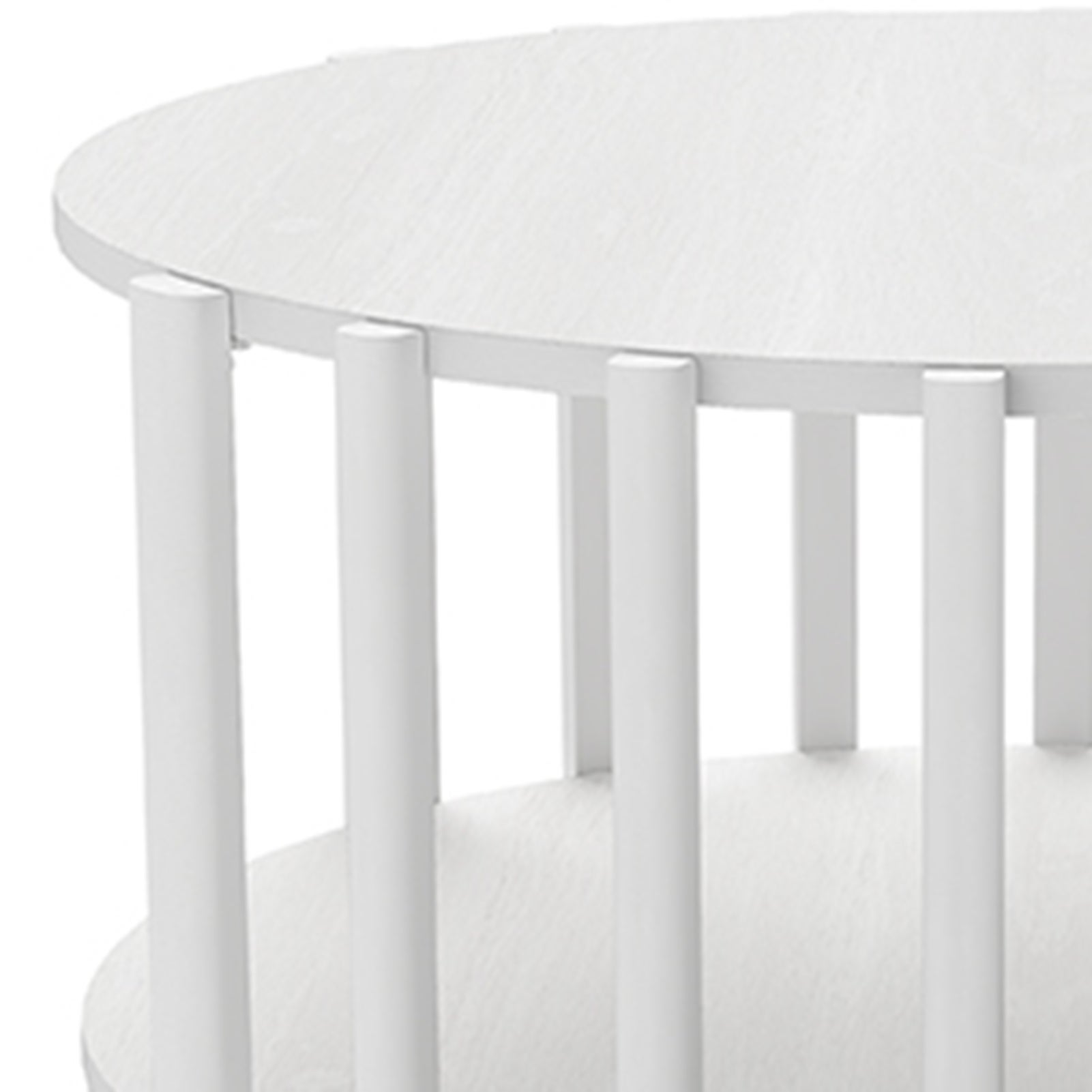 Tavolino rotondo moderno 70x40 cm in MDF – Design minimalista multifunzionale per soggiorno, tavolino decorativo – Bianco - 6