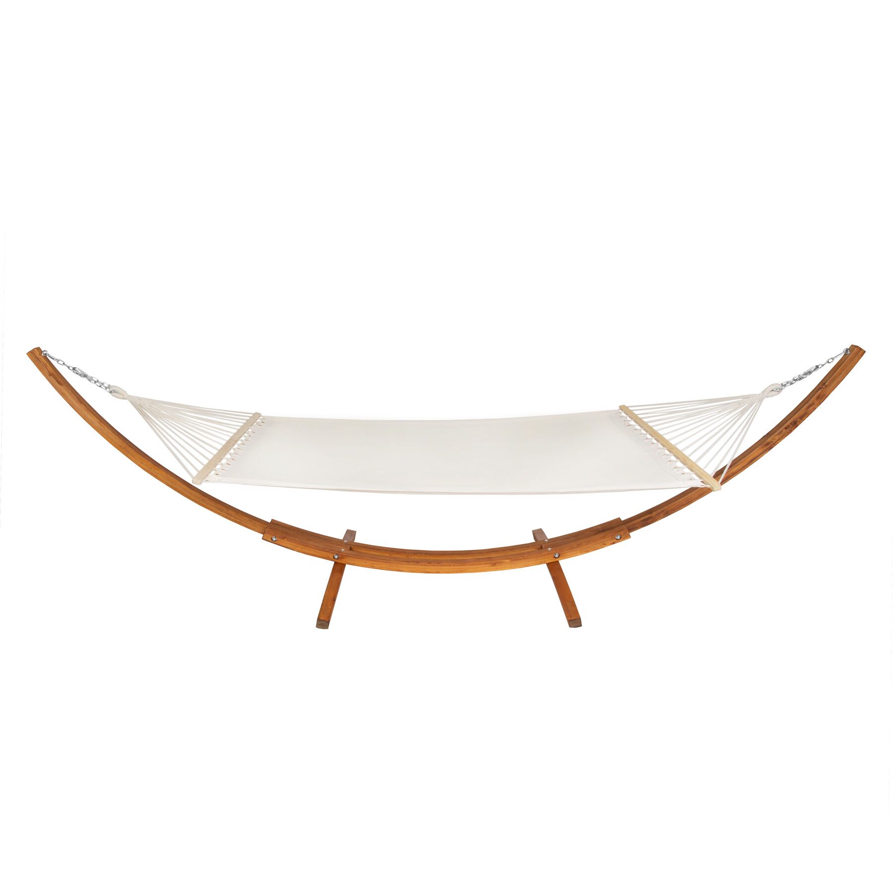 Hamac en bois, 2 places, résistant aux intempéries, suspension sûre, montage rapide et simple, blanc TECTAKE - 2