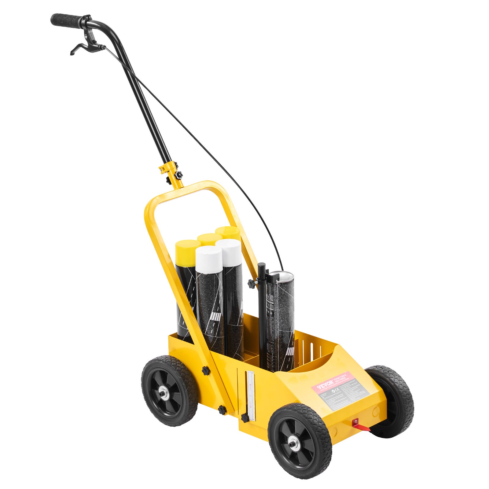 Traceuse de lignes VEVOR, métal, 61×33×90 cm, 4 roues, largeur 5,6–10,2 cm, jaune, pour routes/parkings/terrains de sport - 8