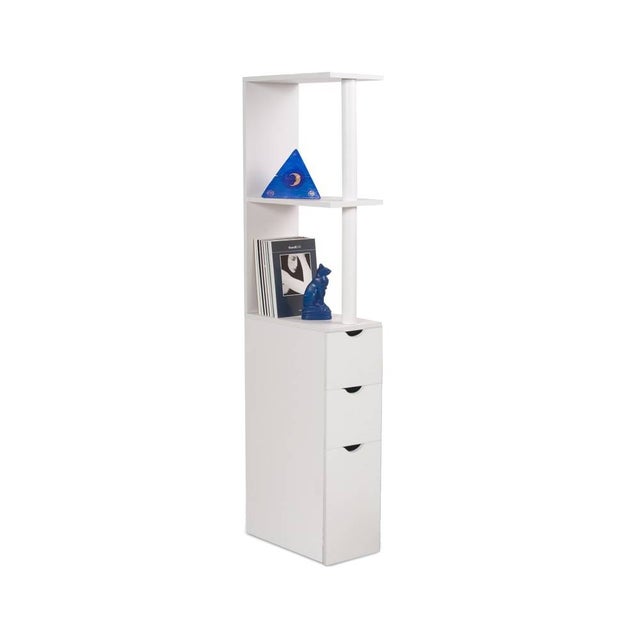 Meuble de rangement WC gain de place blanc 15,2 x 33 x 136 cm FACILITYS